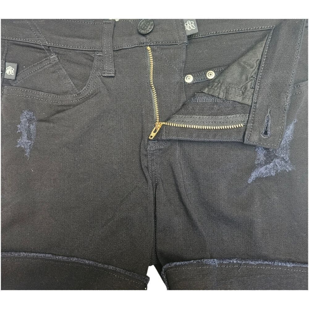 NWT ROCK & REPUBLIC Women's distressed rivet mid- rise black sexy shorts Size 4 - Picture 8 of 16